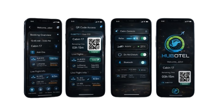 Hubotel App Screens